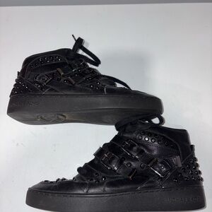 Michael Kors Black High-Top Sneakers with Studs size 7